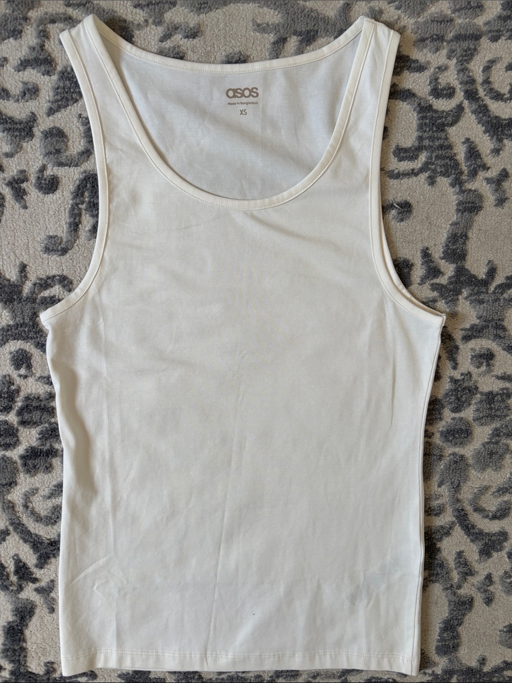 ASOS White Ribbed Scoop Neck Tank Top